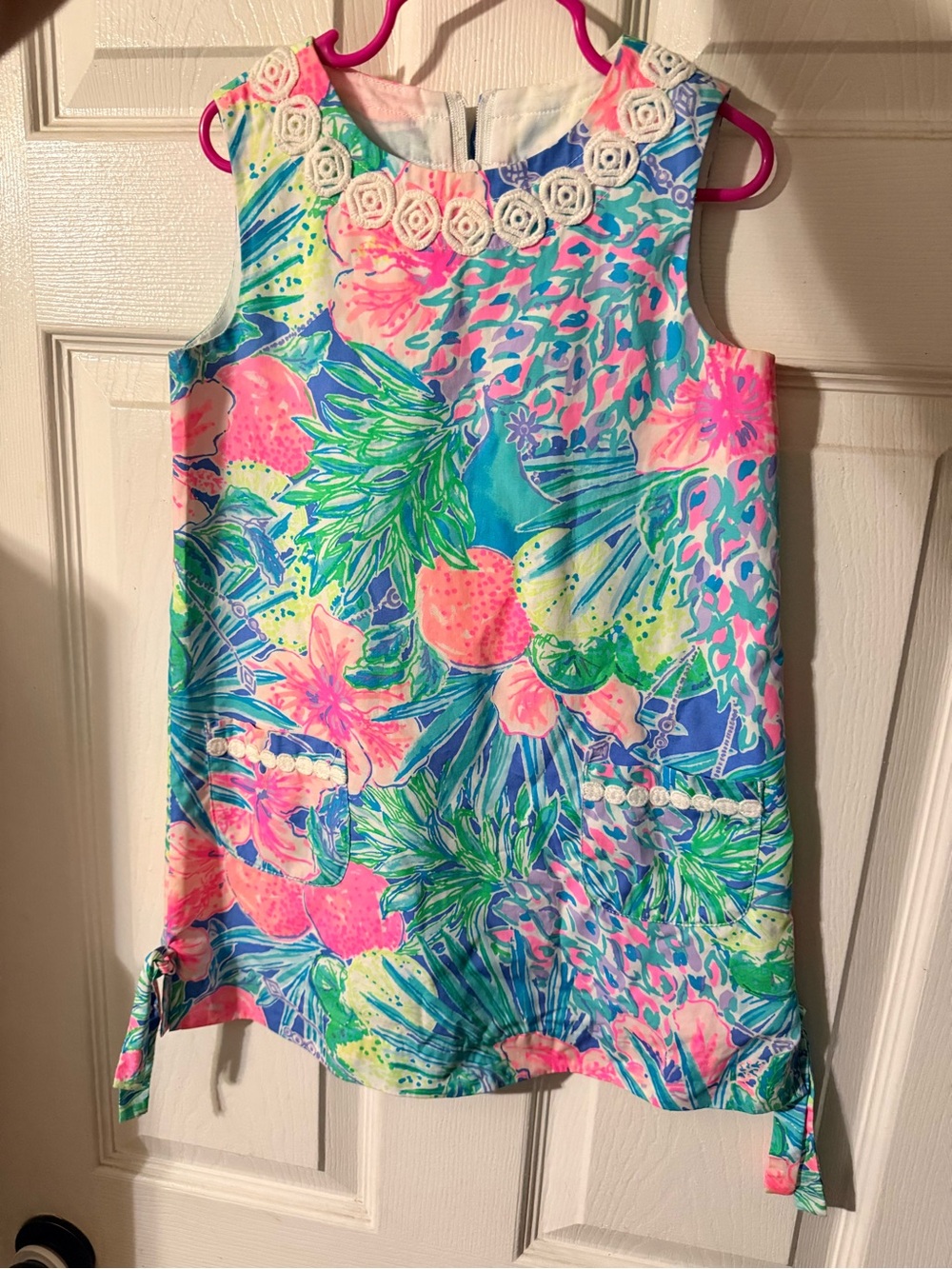 Lilly Pulitzer Girls' Tropical Print Tank Dress - Pink, Blue & Green